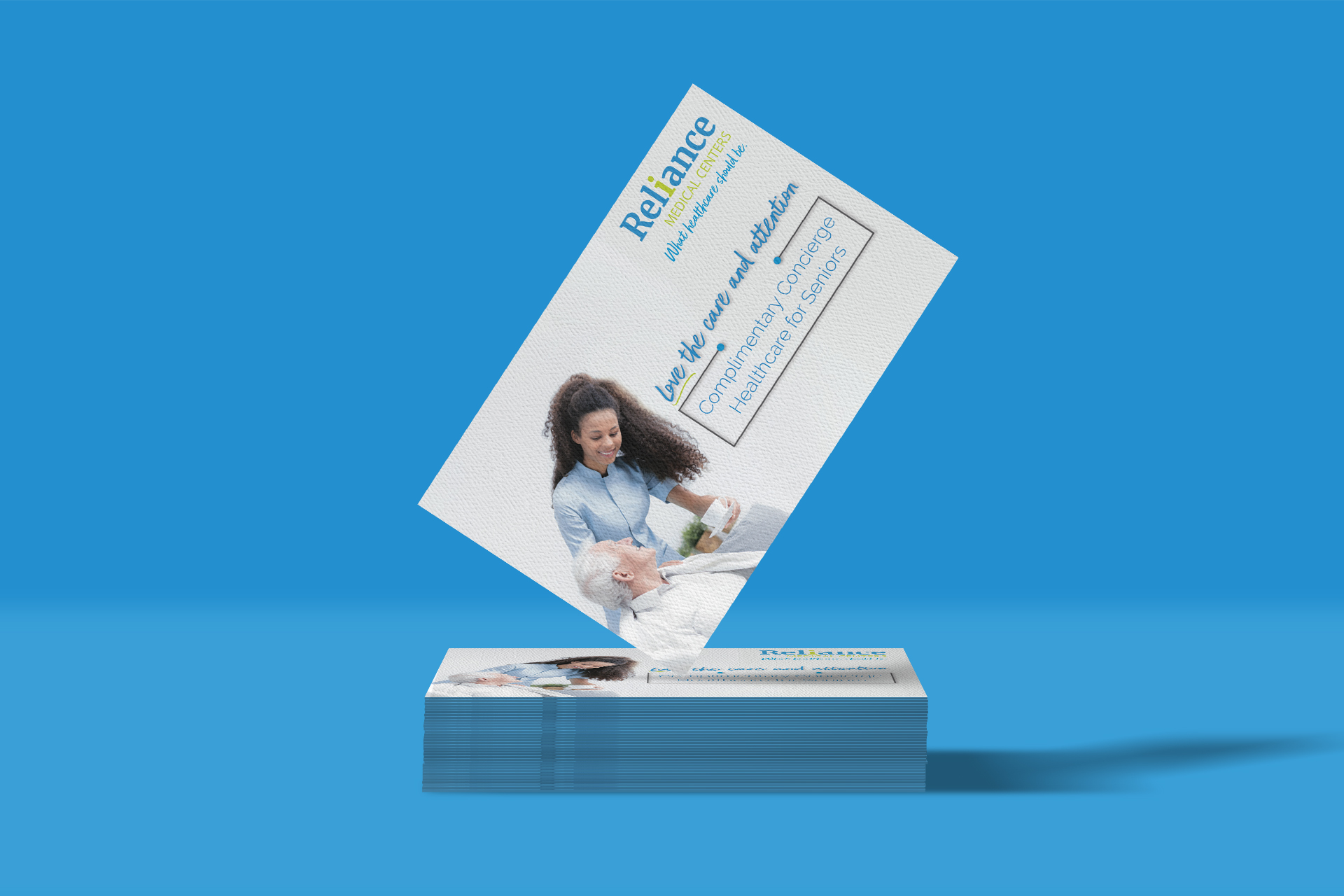 Business card design for reliance Medical Centers