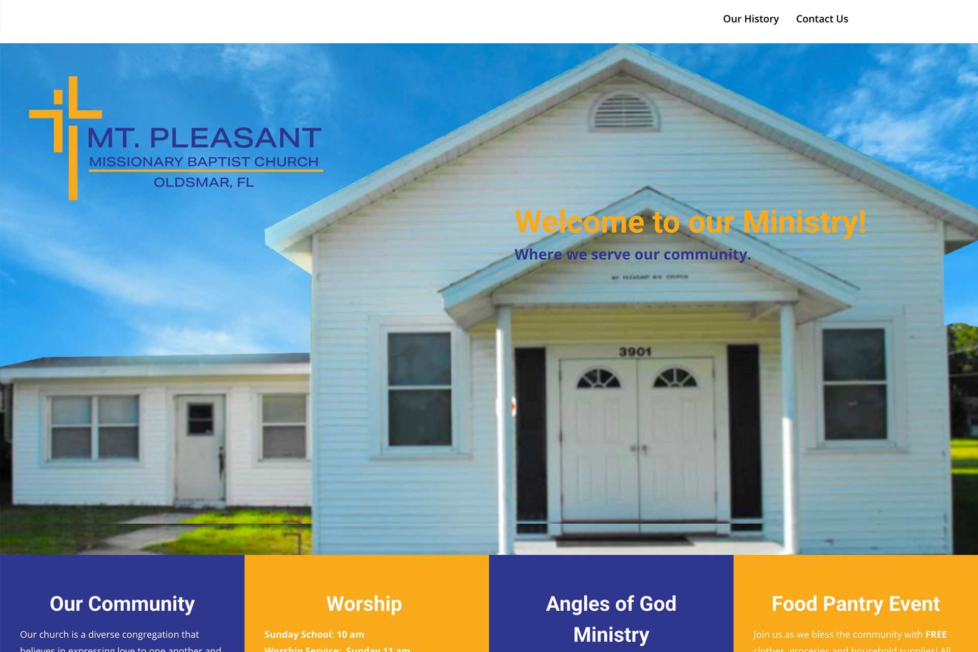 A fantastic website for MT. Pleasant Church designed and built by Great Impressions