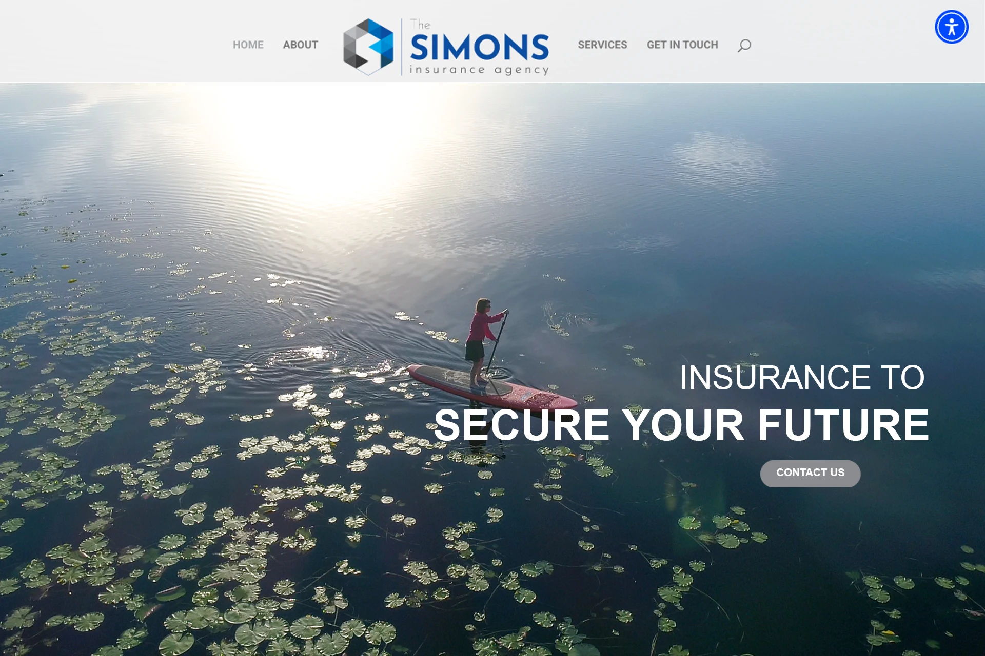 A fantastic website for The Simons Insurance Agency designed and built by Great Impressions