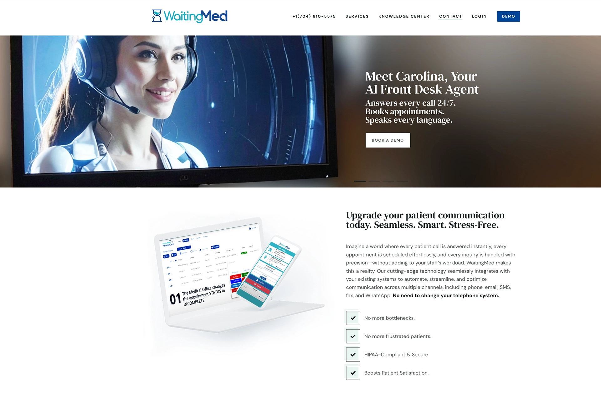 WaitingMed Website Preview page